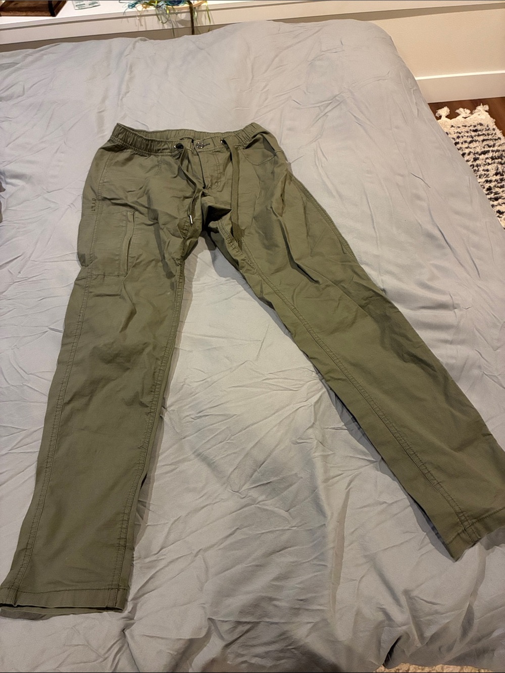 Bylt Men's Olive Green Casual Drawstring Cargo Pants